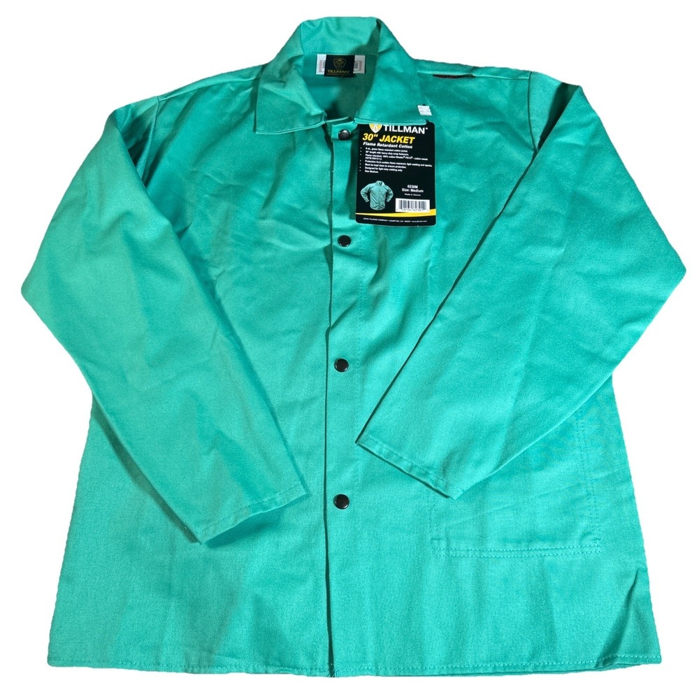 NWT Tillman Men's M Green Flame Retardant Cotton 30" Welding Jacket #6230 FR7A